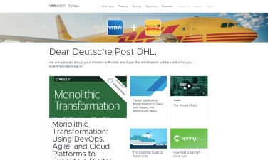 VMware account based marketing stream targeted to DHL.