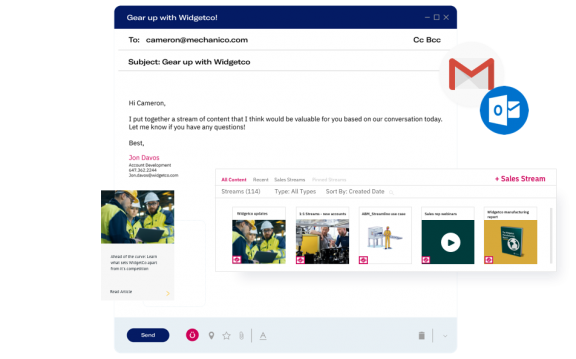 Uberflip sales extension with email