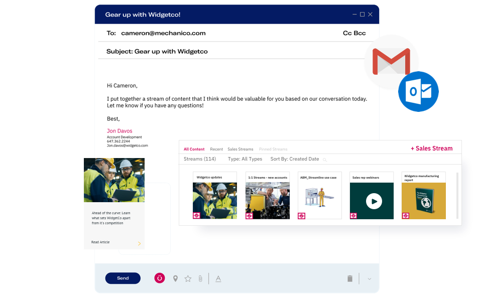 Uberflip sales extension with email