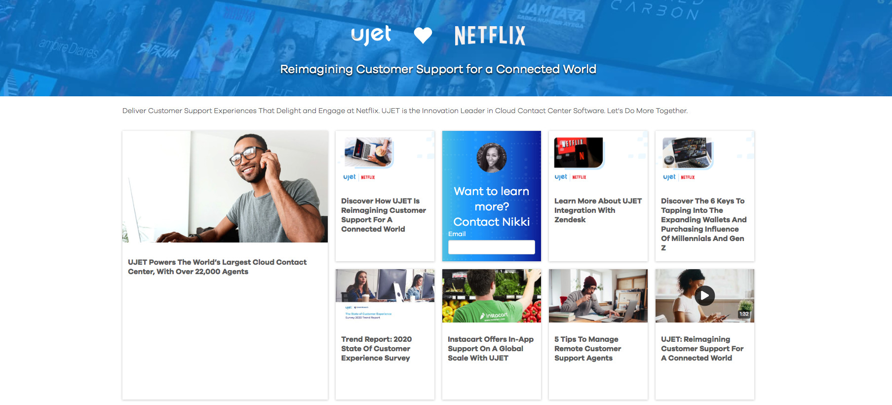 Ujet Marketing Stream targeted to Netflix