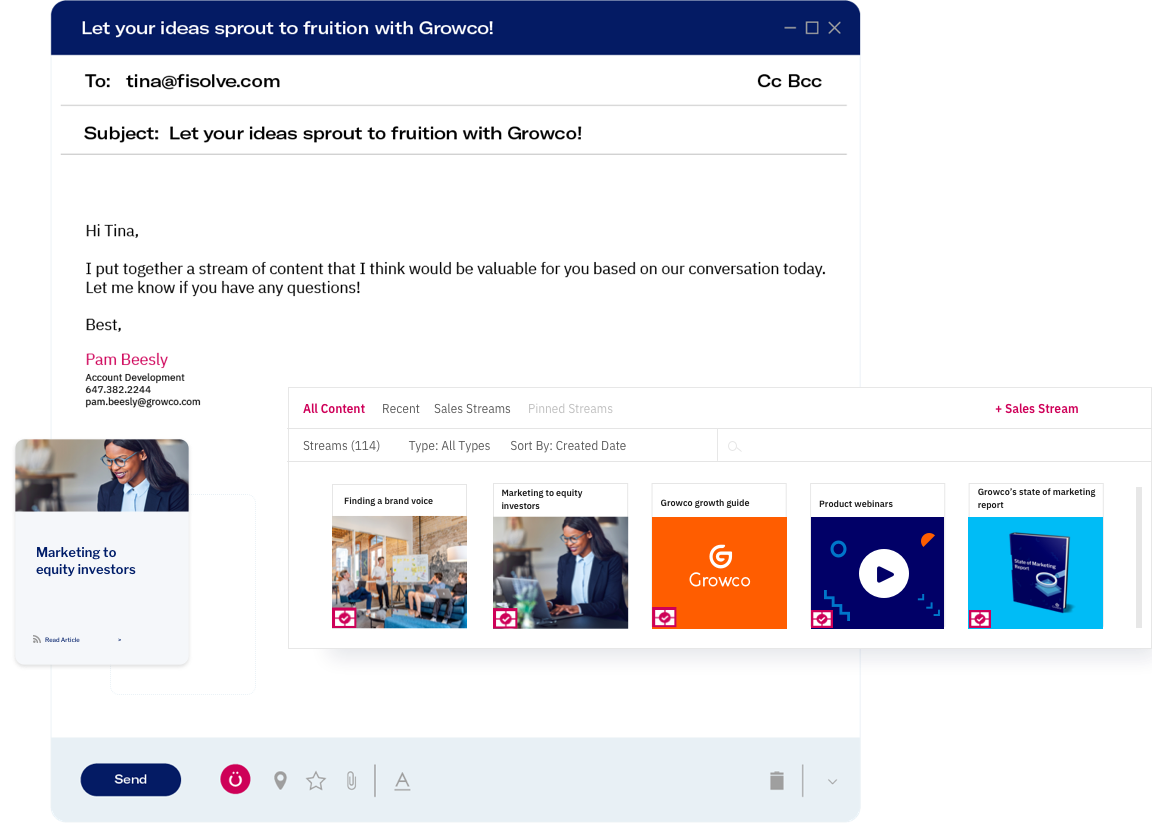 Sales email with Uberflip Extension
