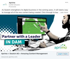 Aprimo Linkedin ad.