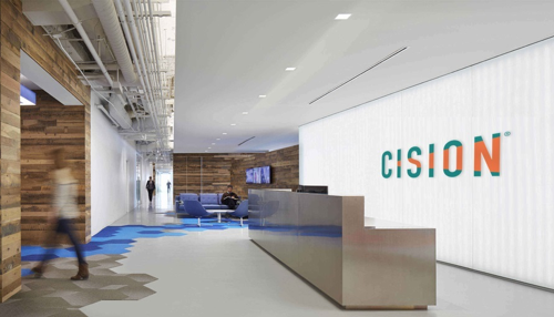 Cision office reception area.