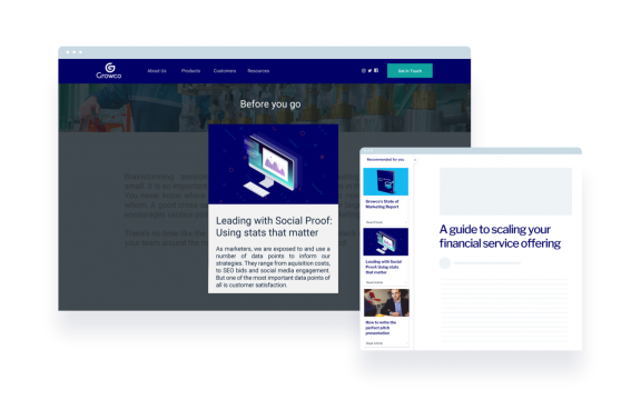 Site Engager tool with a recommendation panel.