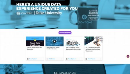 Snowflake Marketing Stream targeting Duke University.