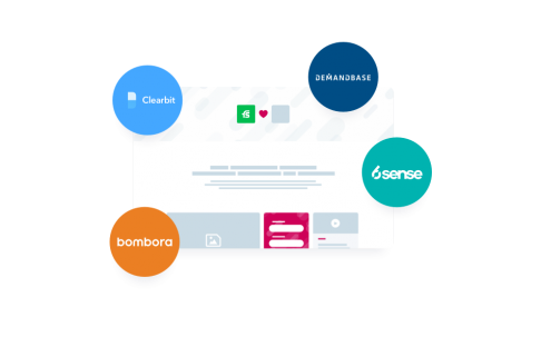Representation of Uberflip Marketing Stream with Bombora, Clearbit, Demandbase and 6sense logos