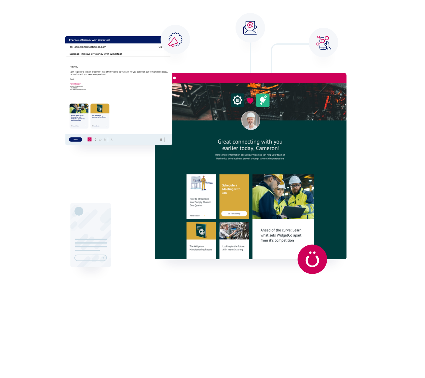 Example of Uberflip’s Sales engagement software being used to increase sales velocity
