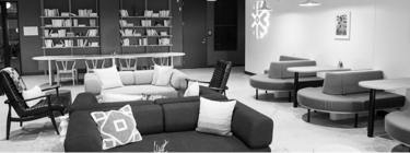 Snowflake office interior seating area.