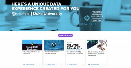 Snowflake Marketing Stream targeting Duke University