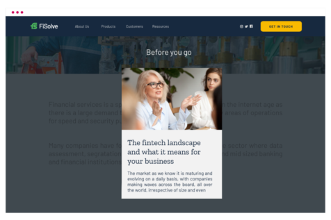 Site engager exit intent popup