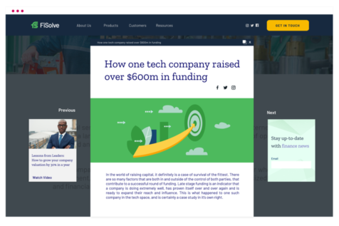 Site engager on a page with content recommendation