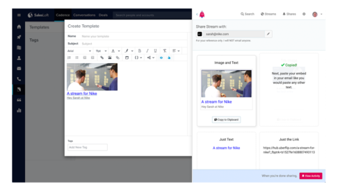 Example of business of using Uberflip Sales Assist to help with sales engagement