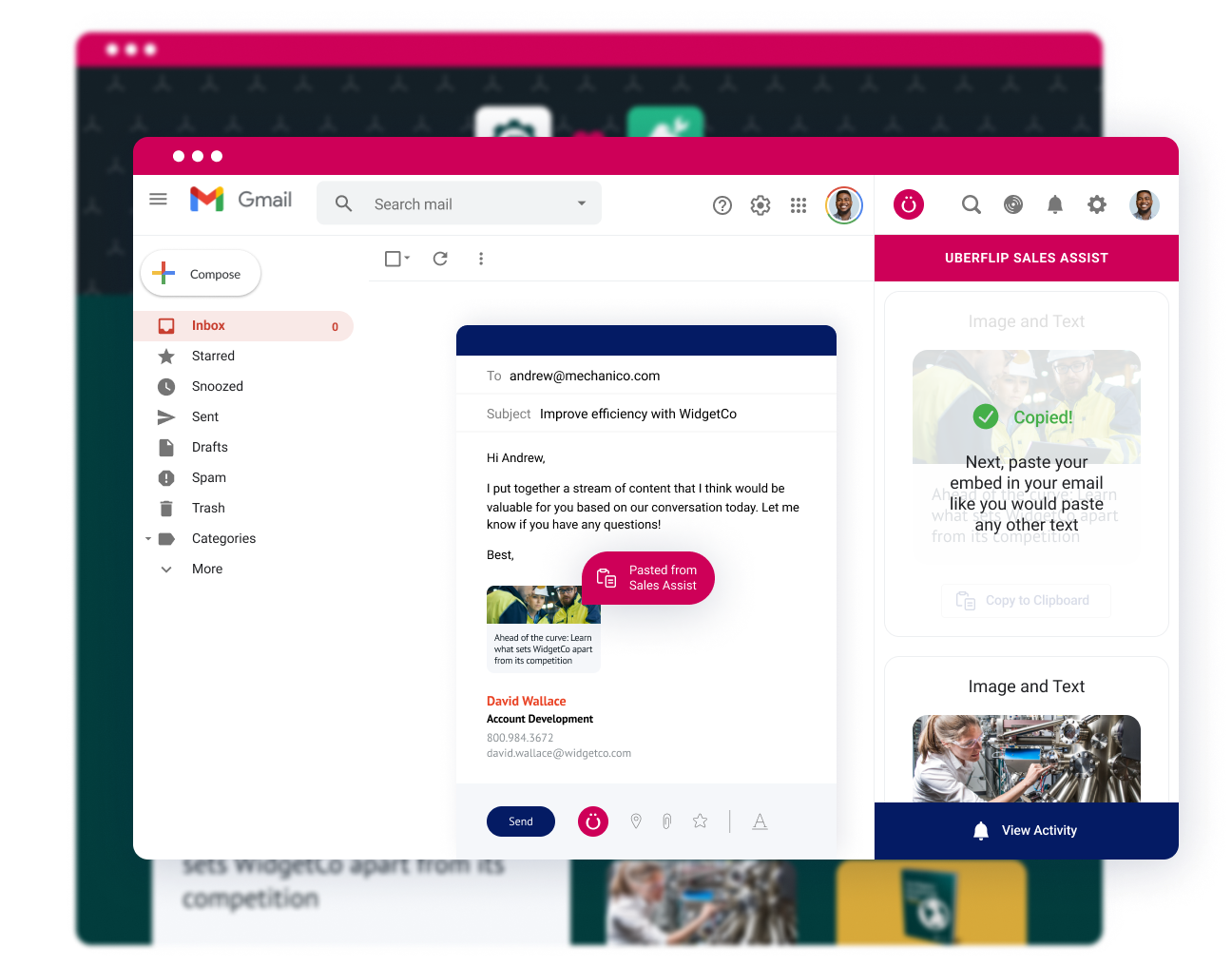Screenshot of Uberflip’s Sales Assist feature used for analytics